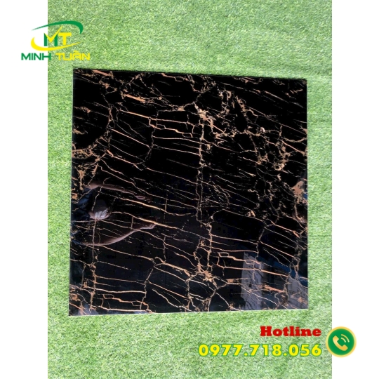 Gạch 80x80 đen vân vàng